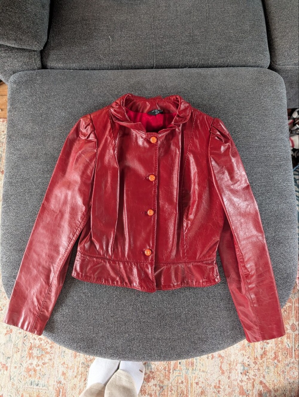 Red Leather Women's Jacket - Opera
